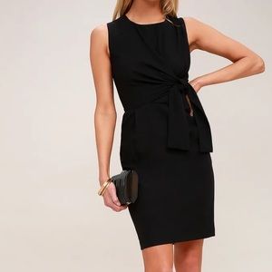 Lulu’s Zealous Love Black Tie- Front Midi Dress NWT